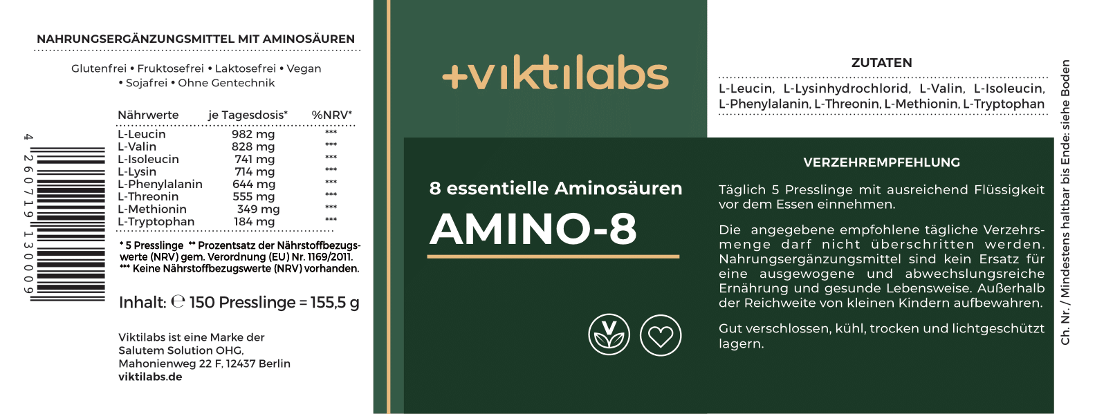 Order campaign for Amino-8 based on the model of Prof. Dr. Lucà-Moretti (150 tablets)
