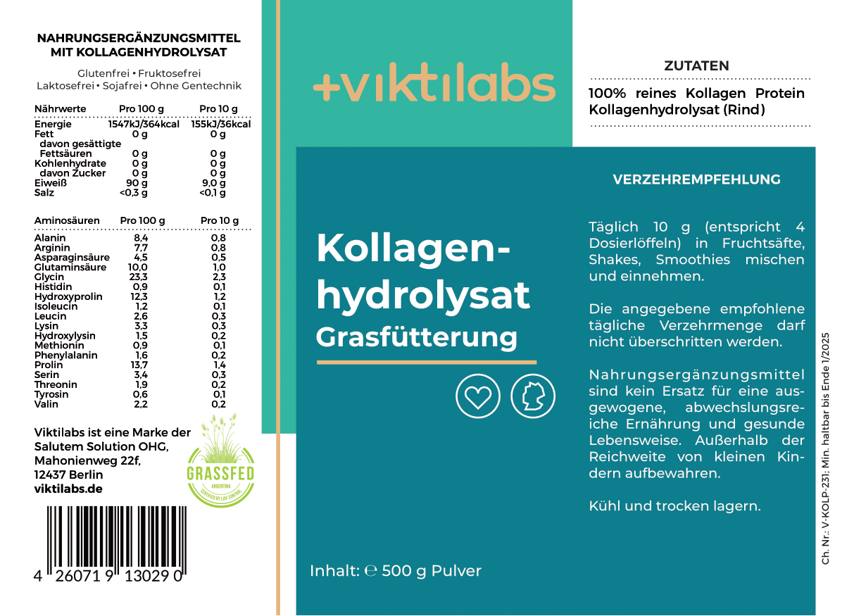 3 Packungen Kollagen aus Grasfütterung á 500g