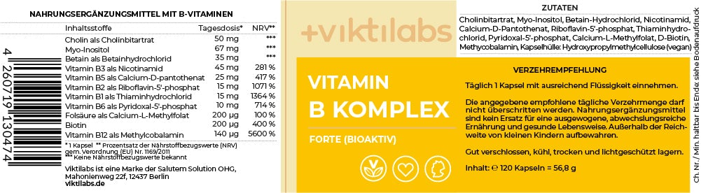 Angebot Vitamin B komplex Forte (bioaktiv) - 120 Kapseln